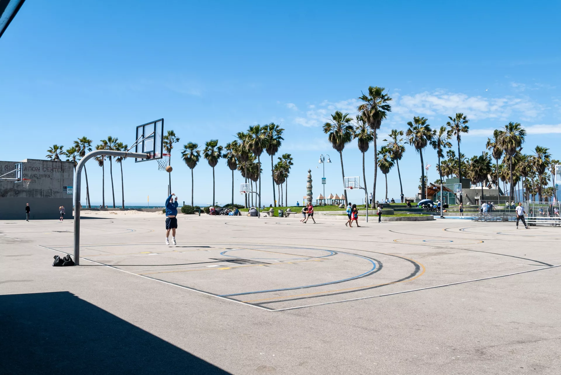David Vives: Basketball court surrounded by Pam trees for Neighborhood Improvement