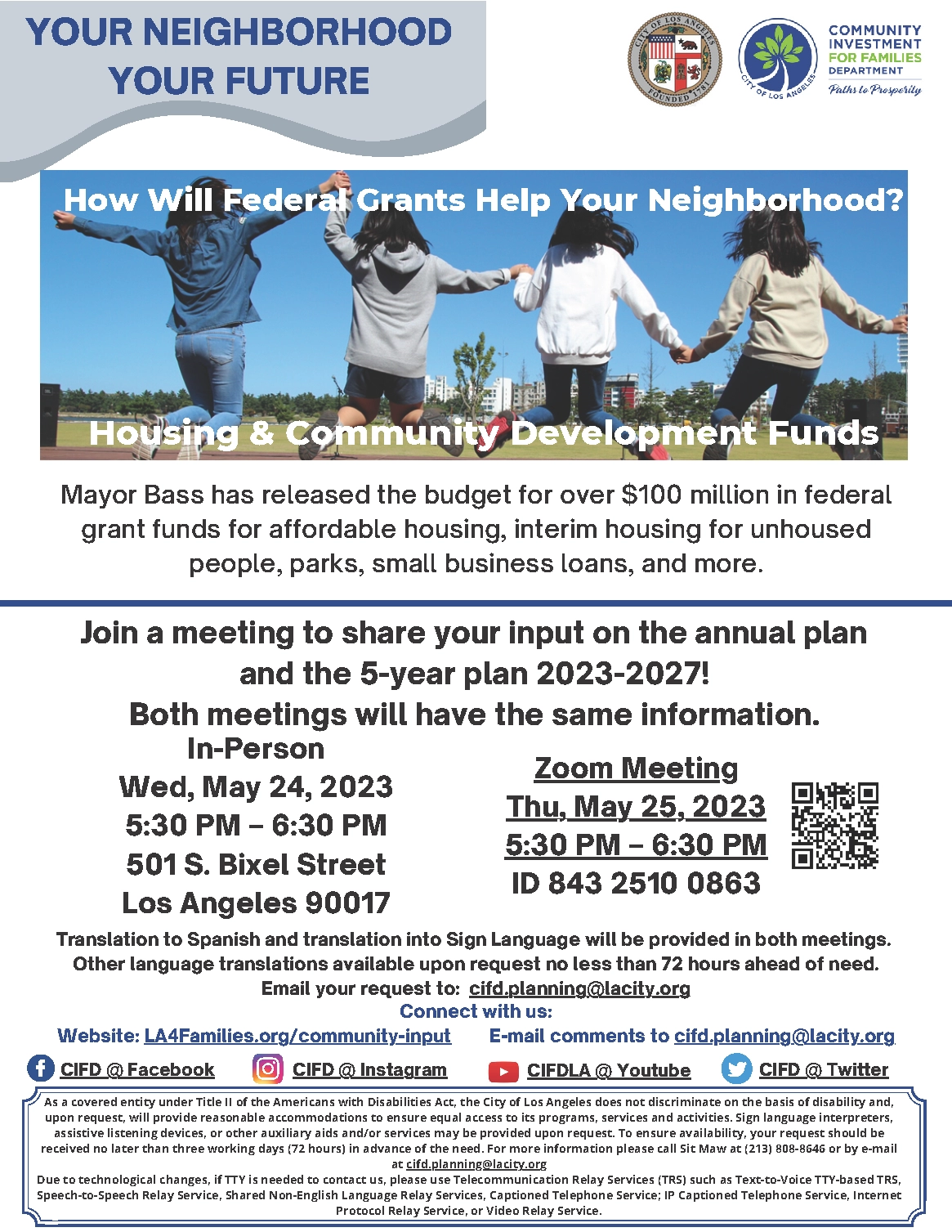 Flyer May 2023 Community Meeting Citizen Participation - English